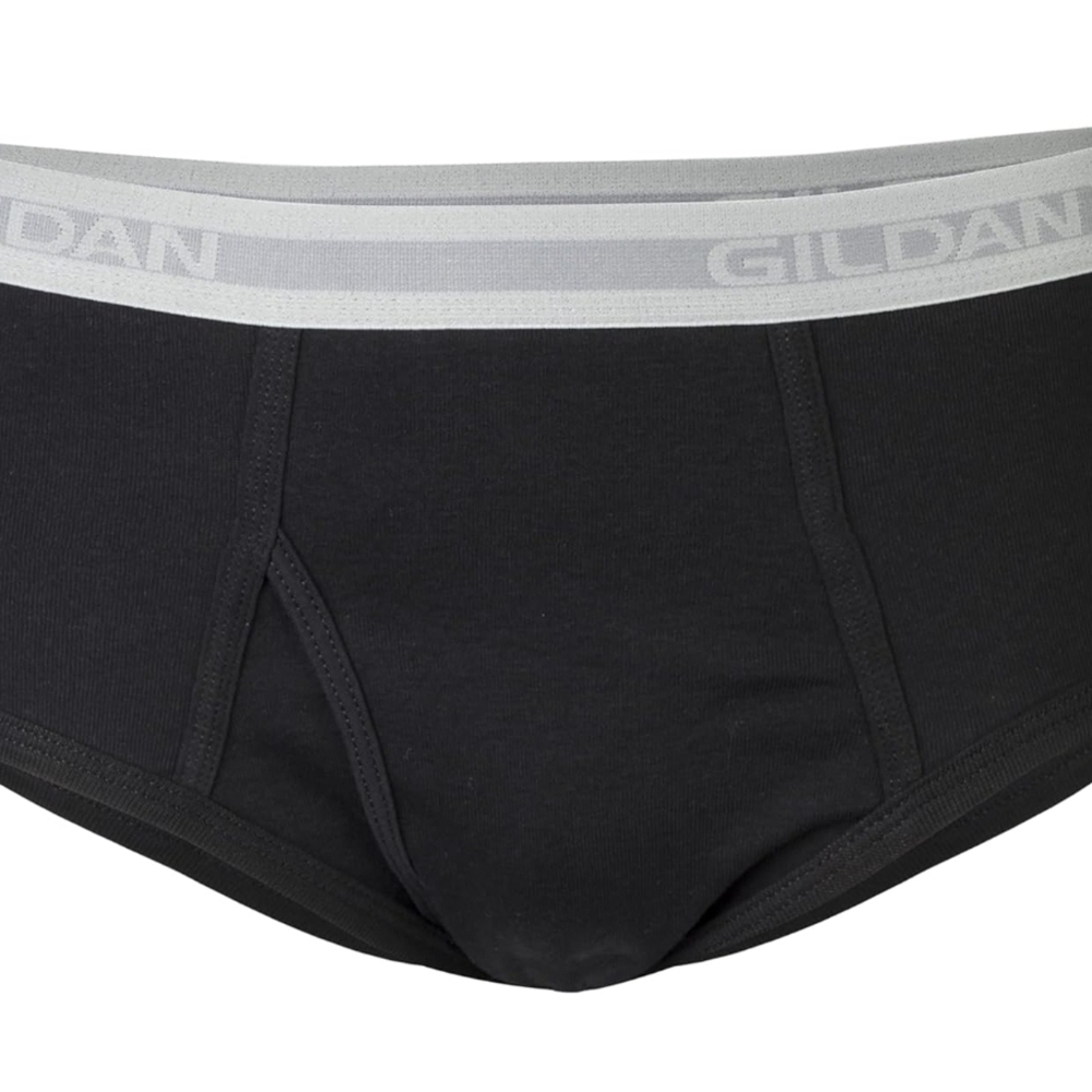 Gildan Men's Black Cotton Briefs Pack Of 5 NEW
